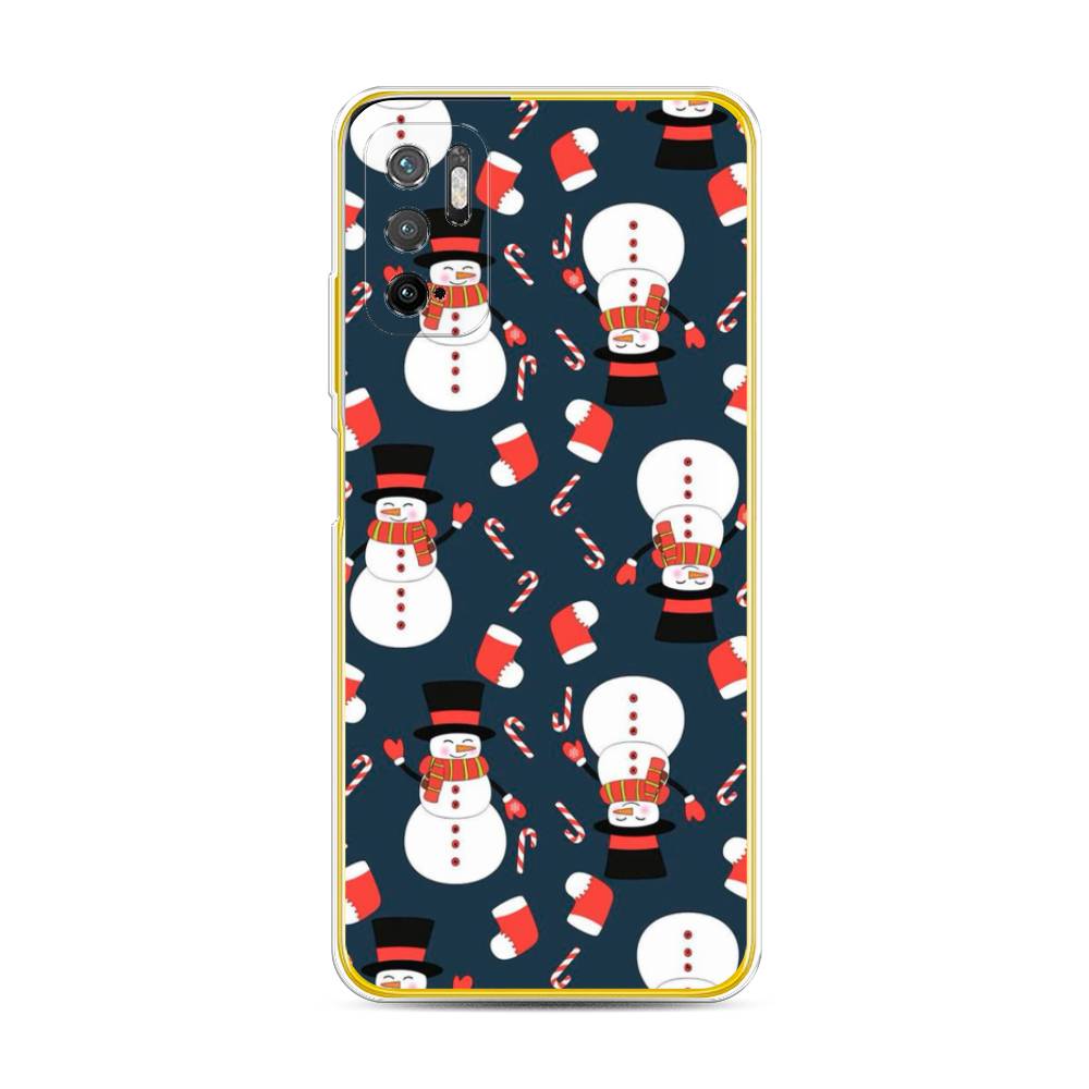 

Чехол на Xiaomi Poco M3 Pro "Синие снеговики", Синий;белый;красный, 311050-5