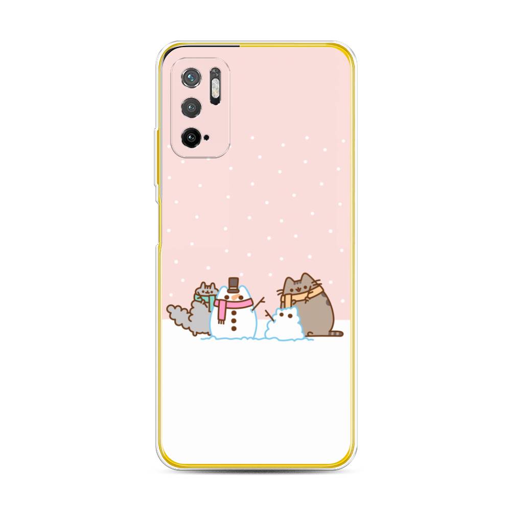

Чехол на Xiaomi Poco M3 Pro "Котики в снегу", Розовый;белый;серый, 311050-5
