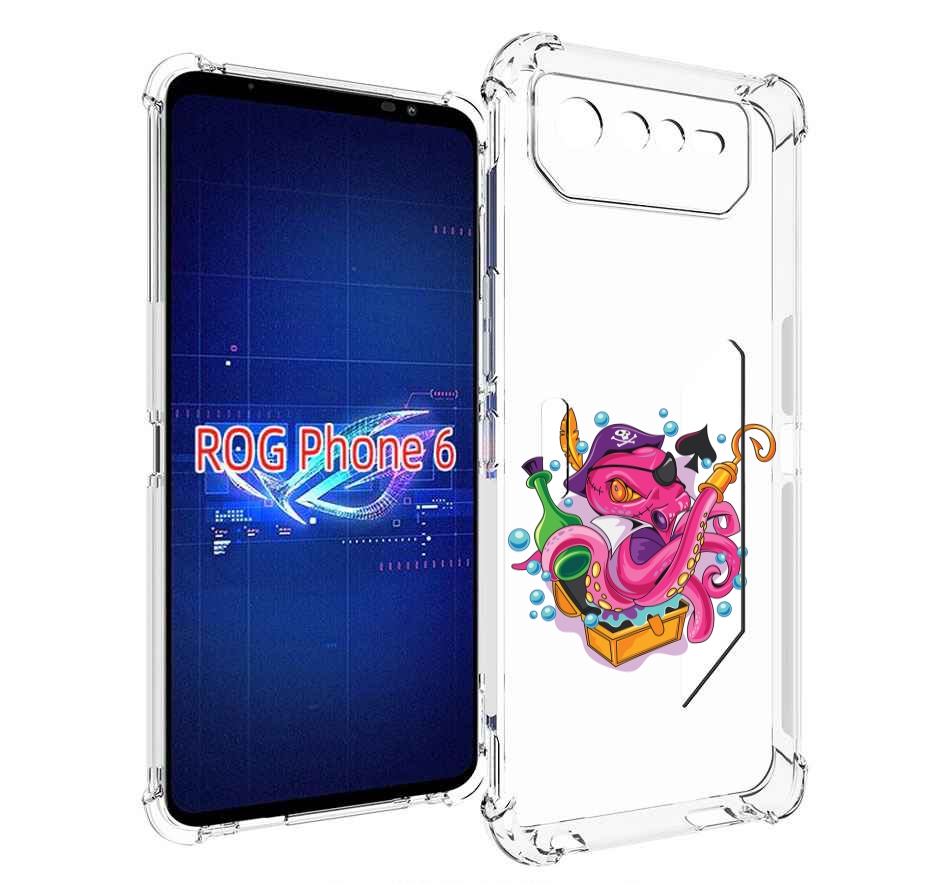 

Чехол MyPads осьминог пират детский для Asus ROG Phone 6, Прозрачный, Tocco