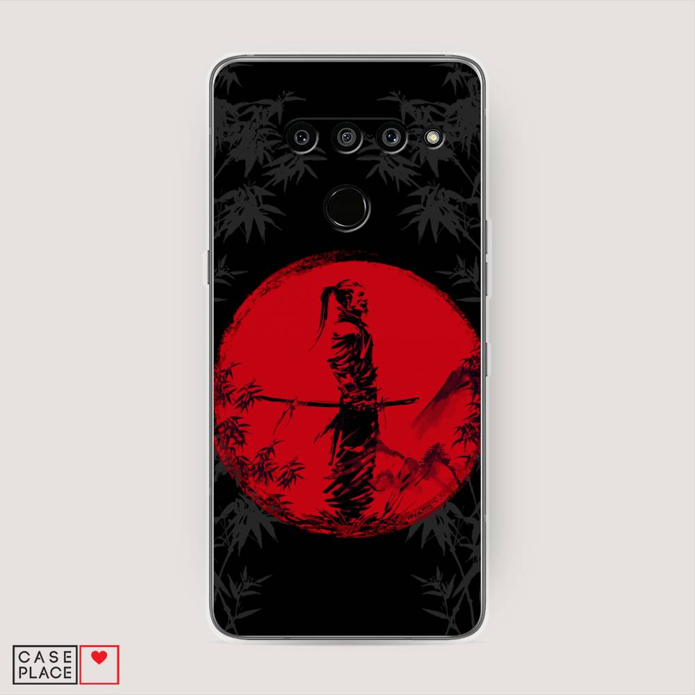 

Чехол на LG V50 ThinQ "Самурай на красном фоне", Черный;красный;серый, 83850-4