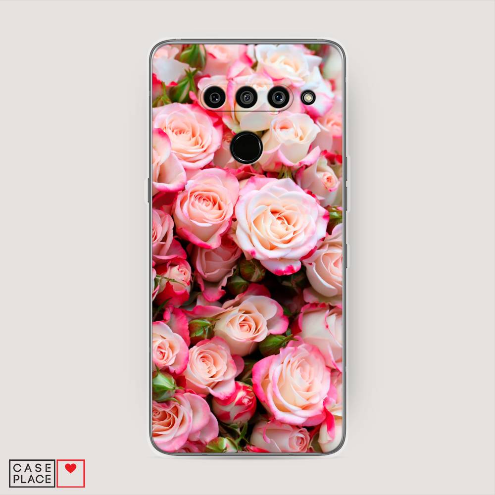 

Чехол на LG V50 ThinQ "Много роз", Розовый, 83850-2