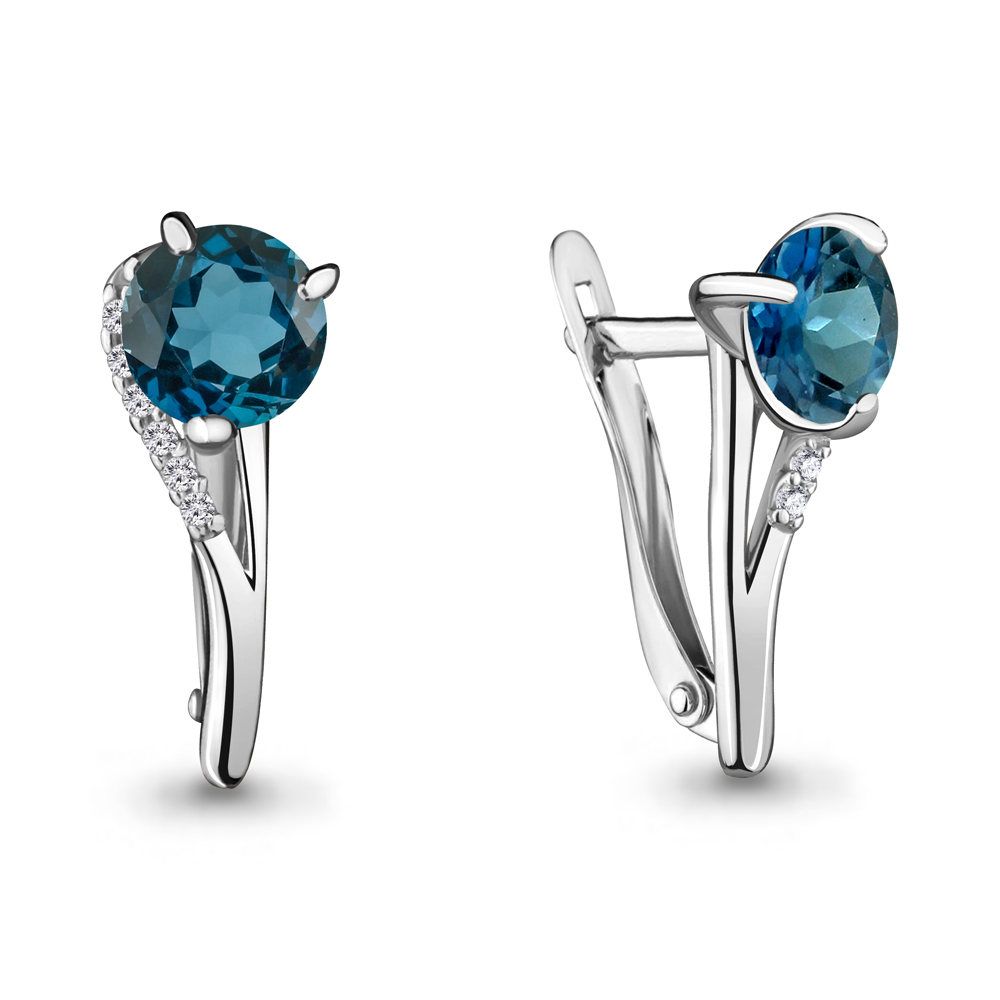 

Серьги из серебра с топазом Aquamarine 4434508А_925_р, 4434508А_925_р