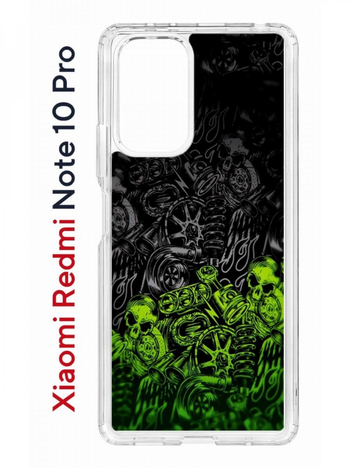 Противоударный чехол Kruche Print Garage для Xiaomi Redmi Note 10 Pro