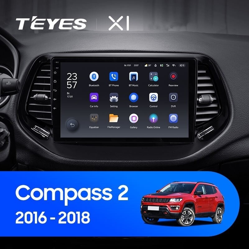 Штатная магнитола Teyes X1 4G 232 Jeep Compass 2 MP 2016-2018 2780000₽