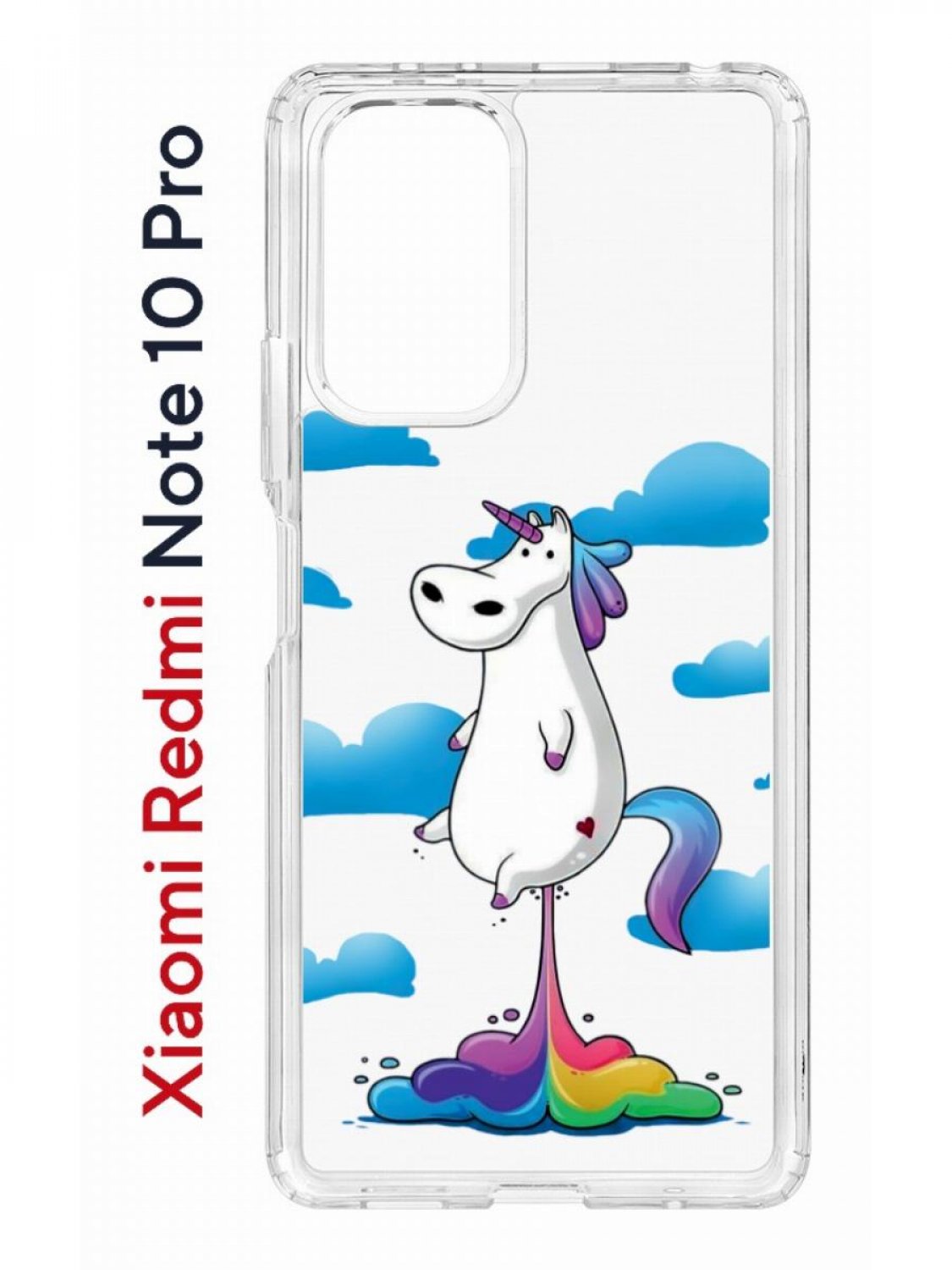 Противоударный чехол Kruche Print Flying Unicorn для Xiaomi Redmi Note 10 Pro