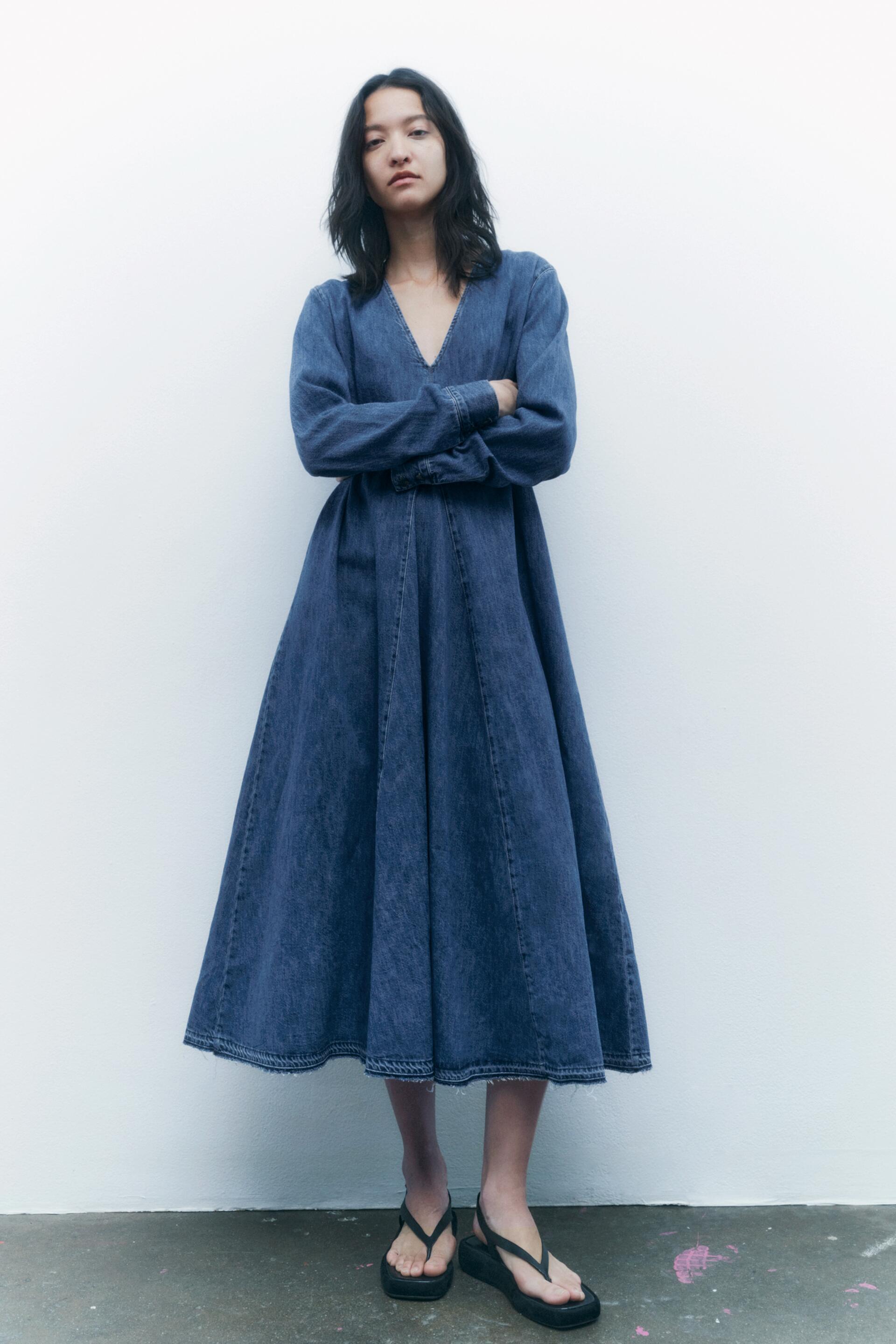 Платье женское ZARA 05216052 синее 2XL (доставка из-за рубежа)