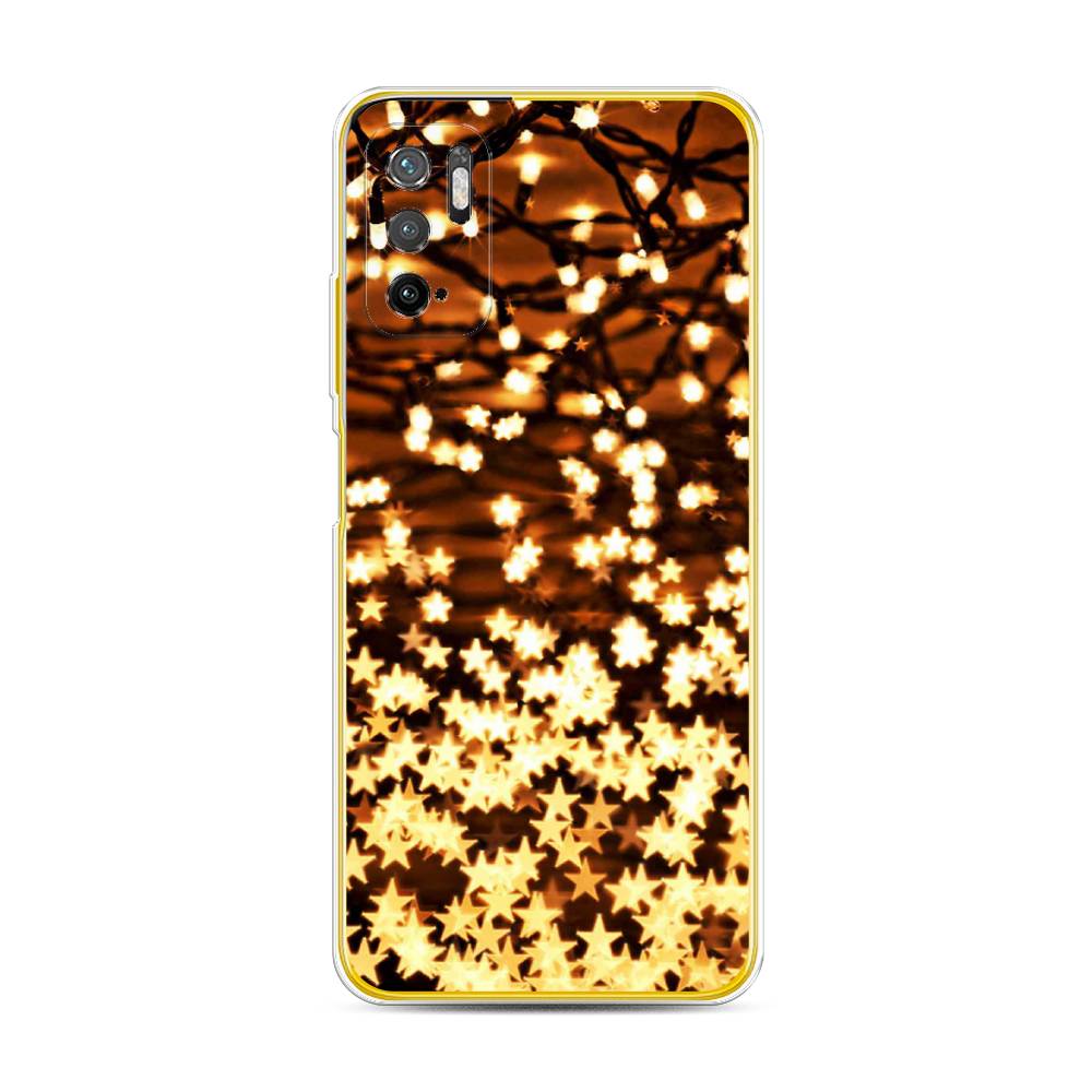 

Чехол на Xiaomi Poco M3 Pro "Новогодняя гирлянда", Золотистый, 311050-5