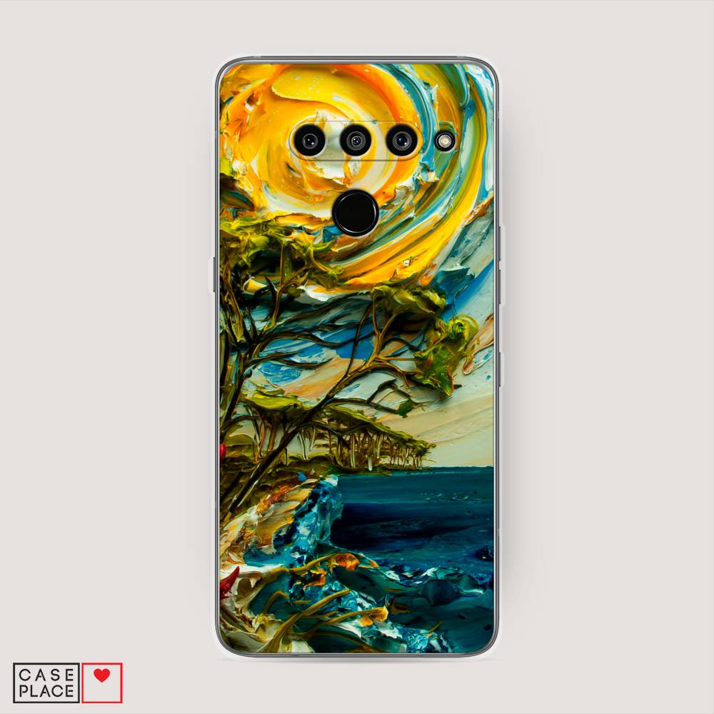 

Чехол на LG V50 ThinQ "Солнце живопись", Желтый;синий, 83850-4