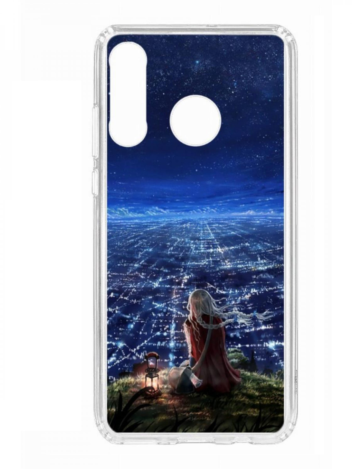 

Чехол для смартфона Huawei P30 Lite КRUЧЕ Print прозрачный с принтом, Синий