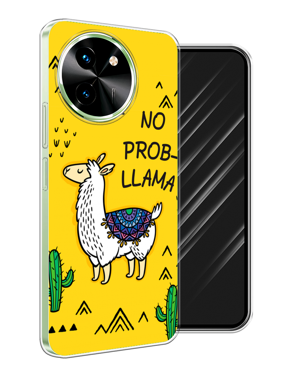 

Чехол Awog на Vivo T3x/Y38 5G "No probLLama", Желтый;черный;синий, 2610650-1