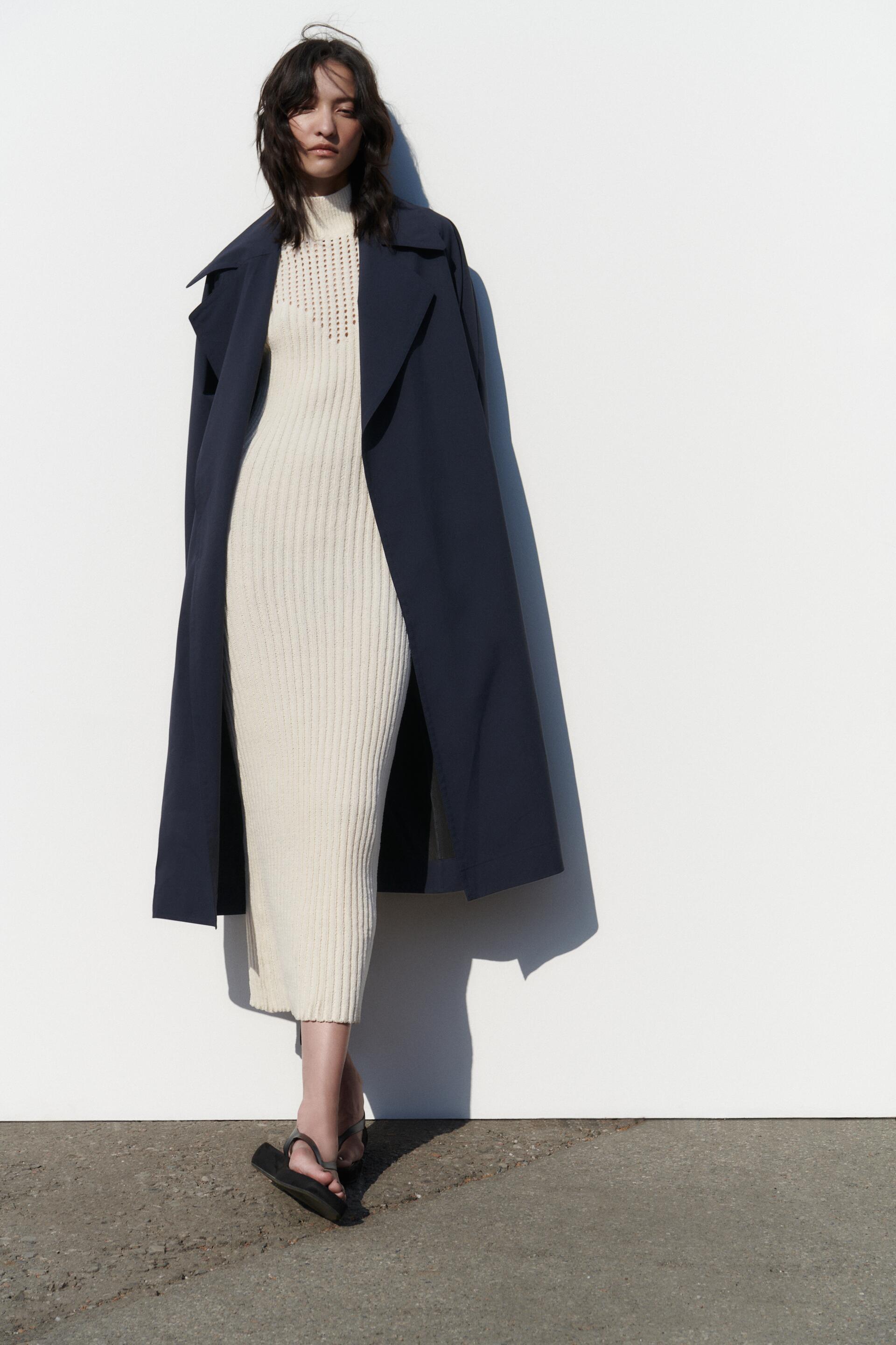 Тренч женский ZARA 05071025 синий XS (доставка из-за рубежа)