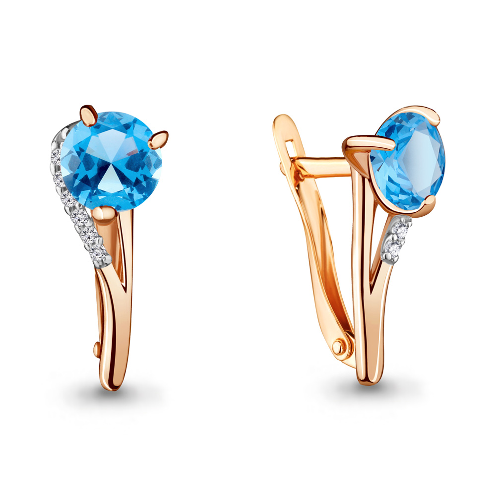 

Серьги из серебра с топазом Aquamarine 4434505А_925_з, 4434505А_925_з