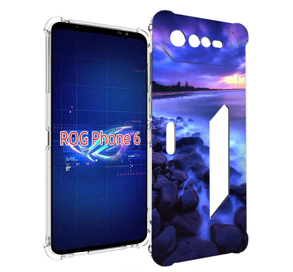 

Чехол MyPads неоновый берег для Asus ROG Phone 6, Прозрачный, Tocco
