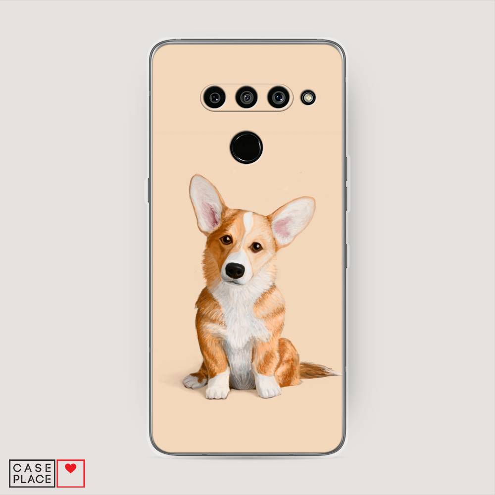 

Чехол на LG V50 ThinQ "Грустный Корги", Коричневый;бежевый, 83850-1