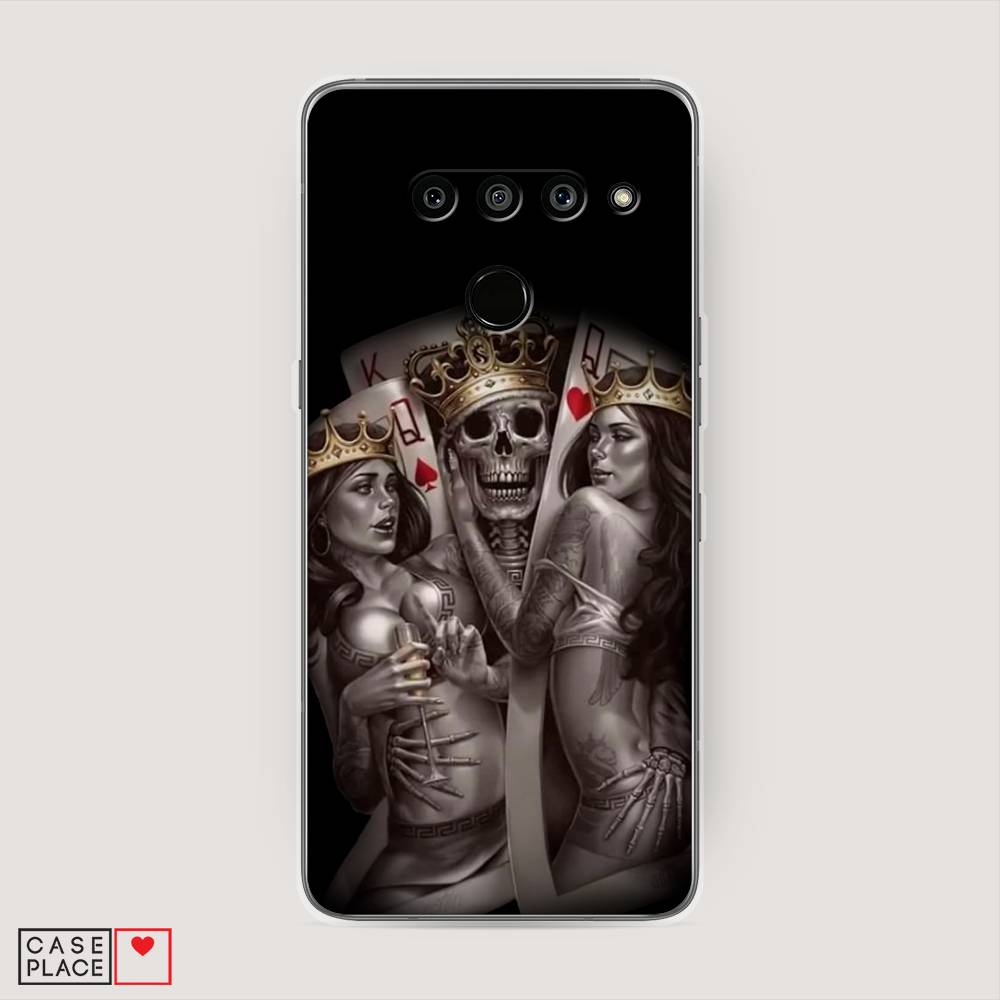 

Чехол на LG V50 ThinQ "Карты король и королевы", Серый;желтый, 83850-6