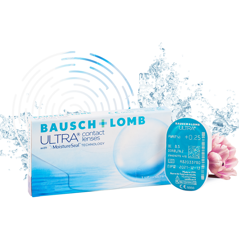 Контактные линзы Bausch + Lomb, Ultra, ежемесячные, -10.00 / 8.5, 3 шт.