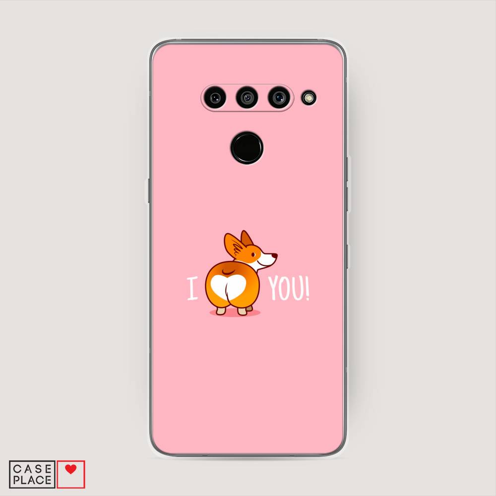 

Чехол на LG V50 ThinQ "Корги I love you", Розовый;коричневый;белый, 83850-1