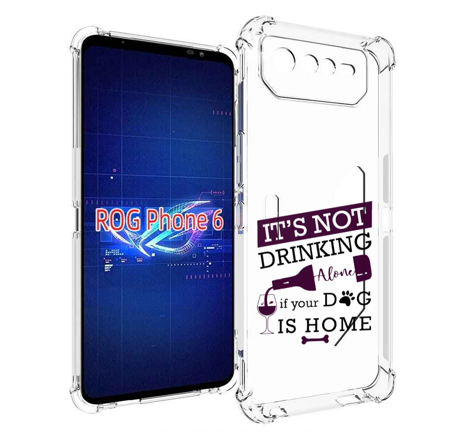 

Чехол MyPads не-пей-один-дома для Asus ROG Phone 6, Прозрачный, Tocco