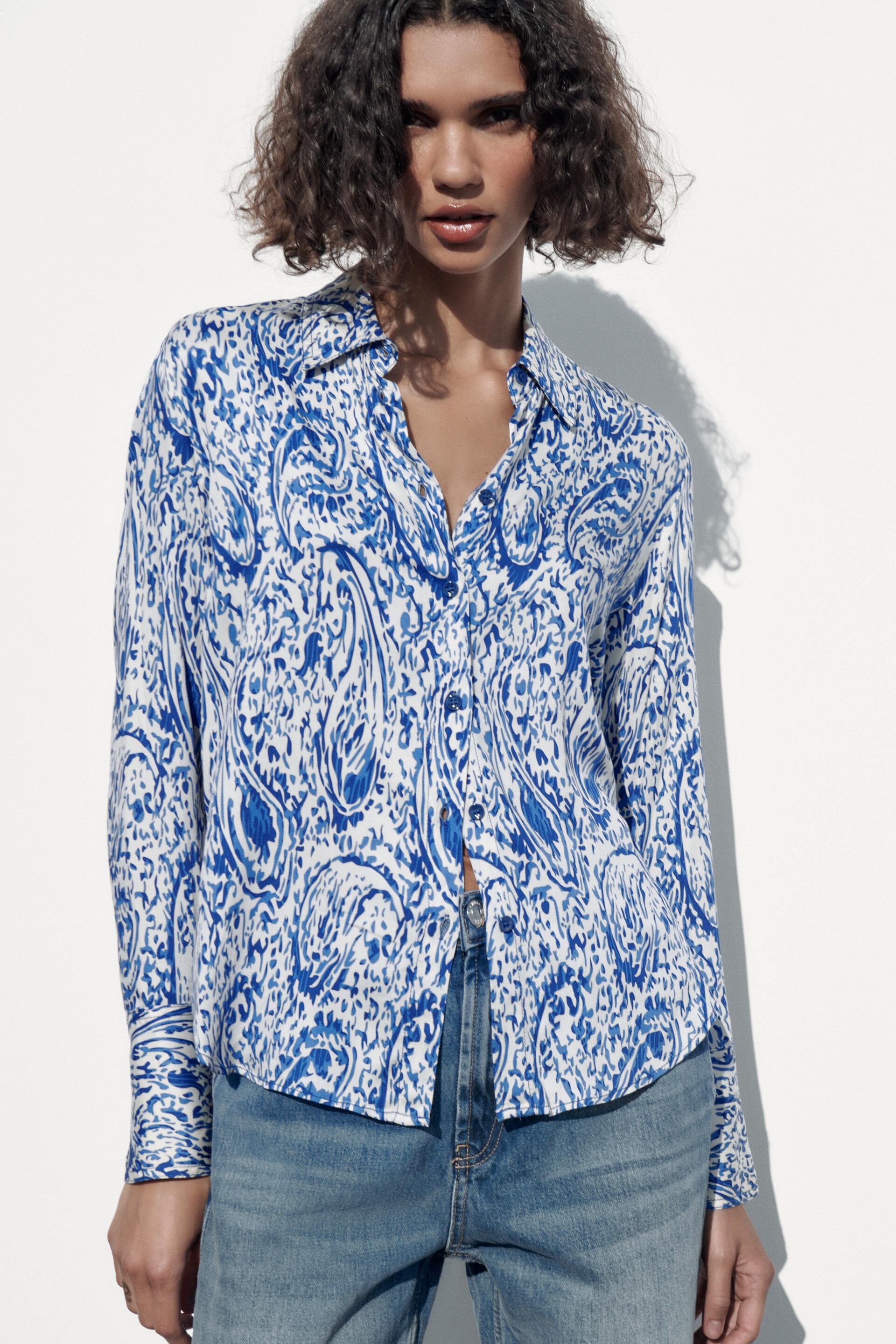 

Блуза женская ZARA 04886245 бежевая L (доставка из-за рубежа), 04886245