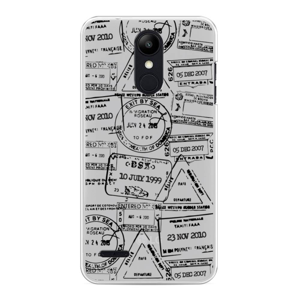 

Чехол на LG K8 "Visa stamps 2", Белый;черный;серый, 83750-2