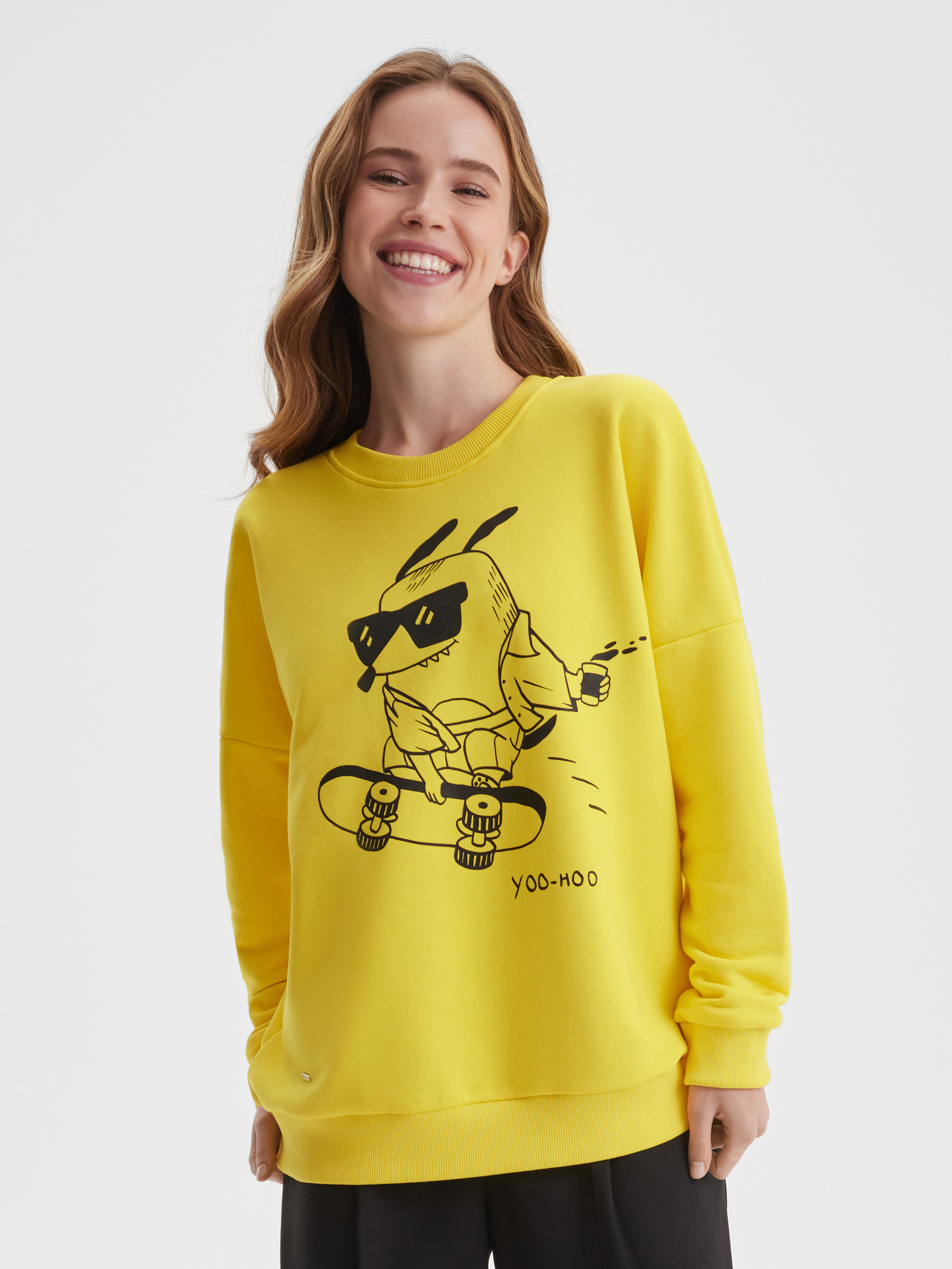 

Свитшот женский BARMARISKA сж-б0134 желтый 44-46, сж-б0134