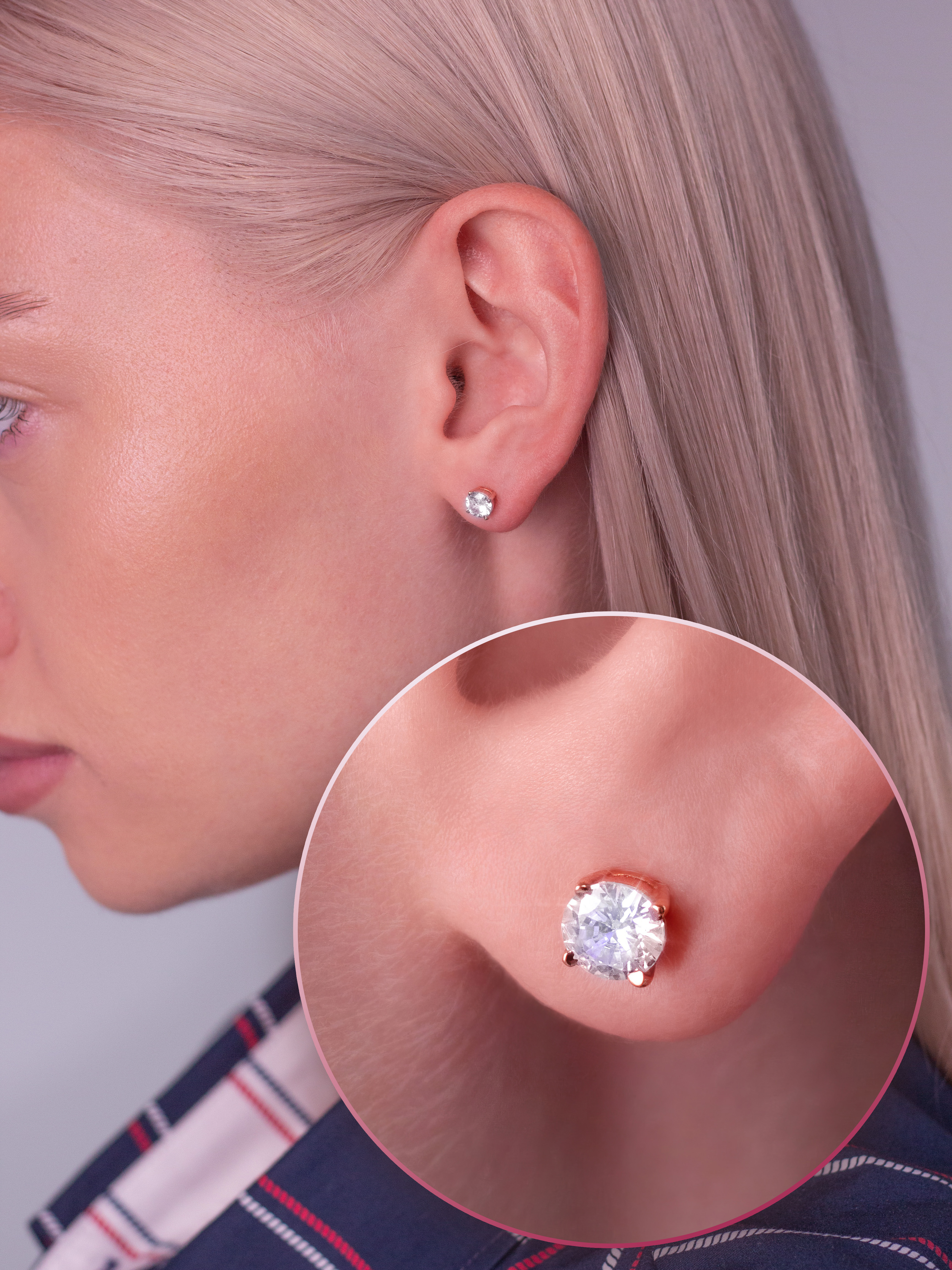 

Серьги пусеты из серебра STREKOZA С-54ф, фианит, С-54ф