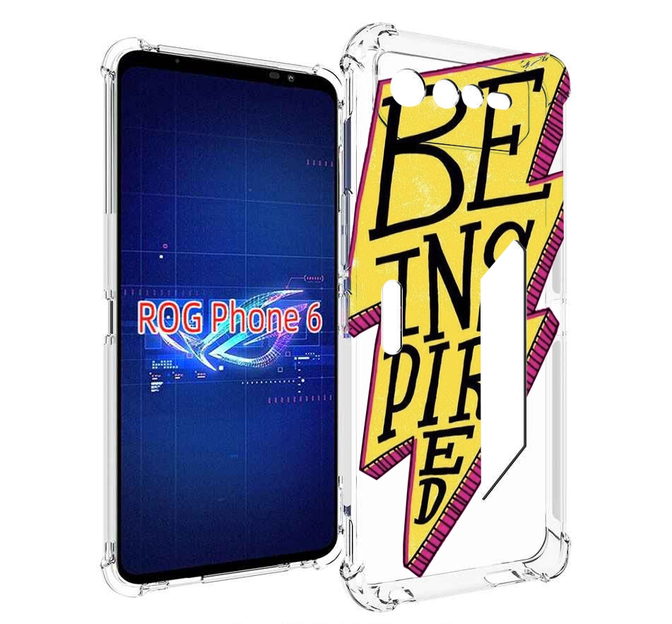

Чехол MyPads надпись в желтой молнии для Asus ROG Phone 6, Прозрачный, Tocco