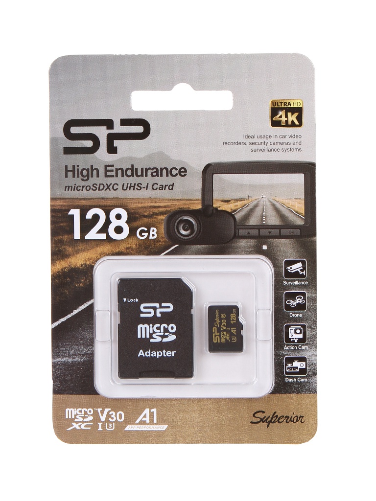 Карта памяти 128Gb - Silicon Power Superior GoldenSP128GBSTXDV3V1GSP