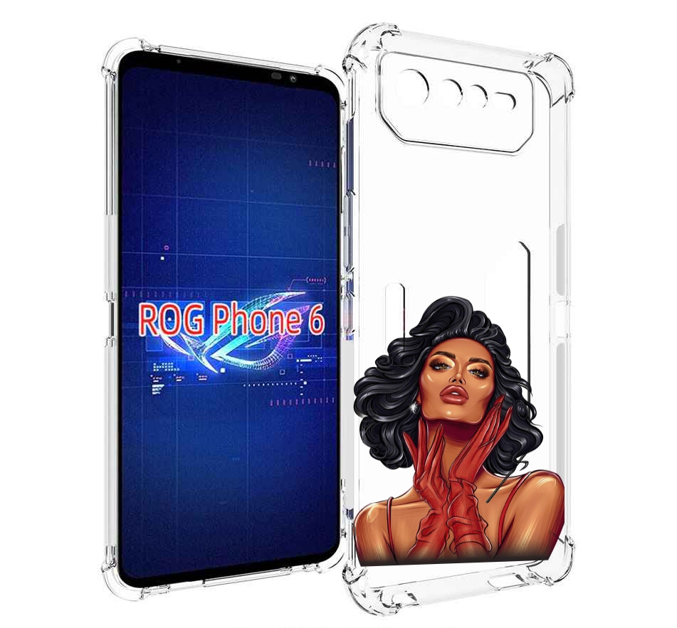 

Чехол MyPads мулатка-в-перчатках женский для Asus ROG Phone 6, Прозрачный, Tocco