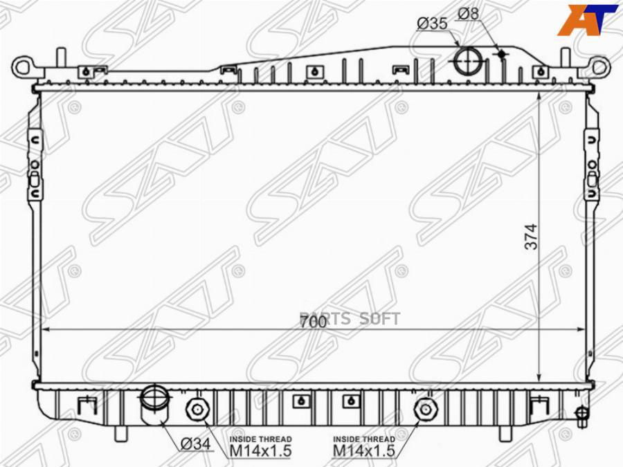 

SAT Радиатор DAEWOO MAGNUS/CHEVROLET EVANDA 1.8/2.0 02-/TOSCA/EPICA 2.0/2.5 06-