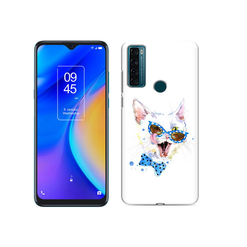 

Чехол MyPads Tocco для TCL 20 SE белый кот, Прозрачный, Tocco