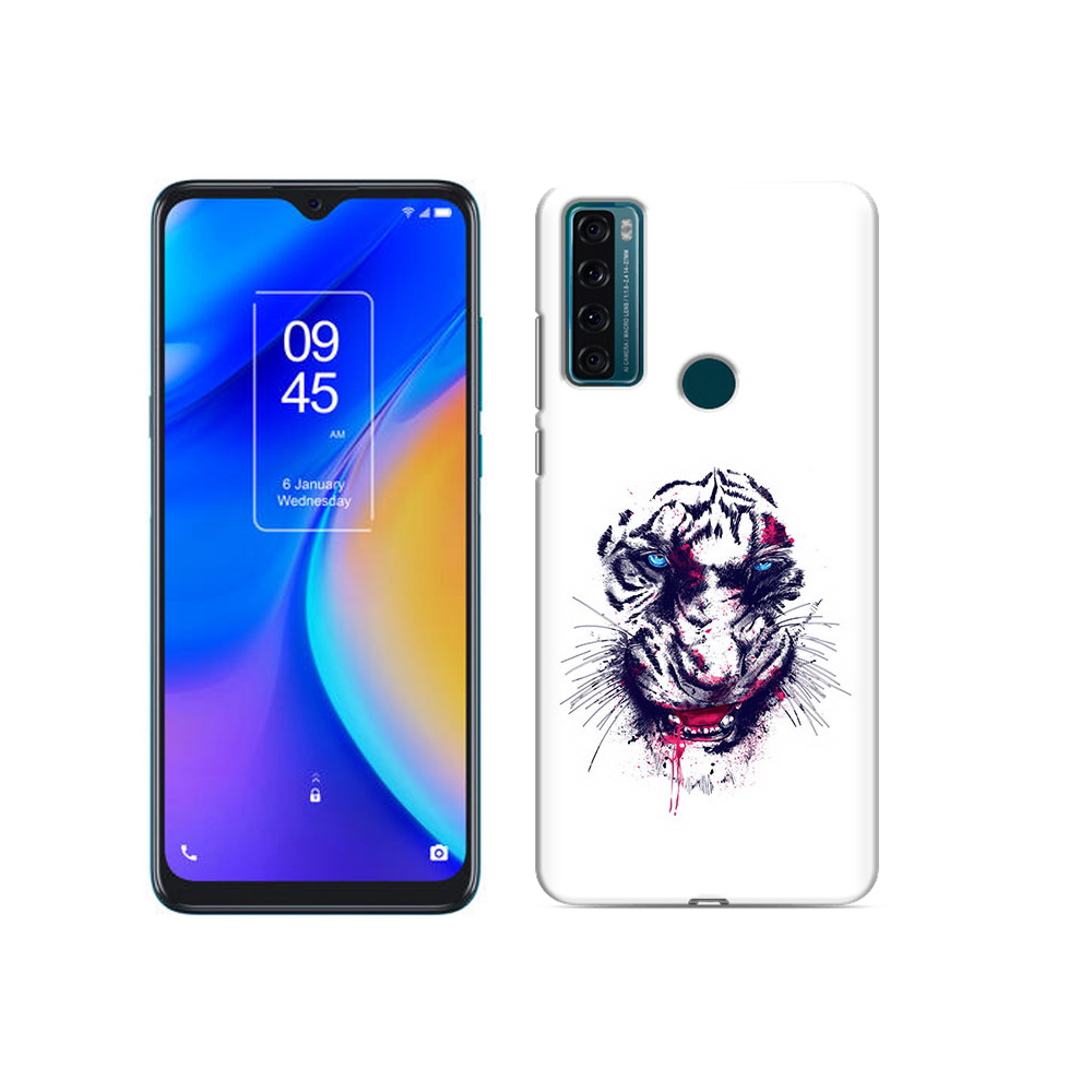 

Чехол MyPads Tocco для TCL 20 SE безумный тигр, Прозрачный, Tocco