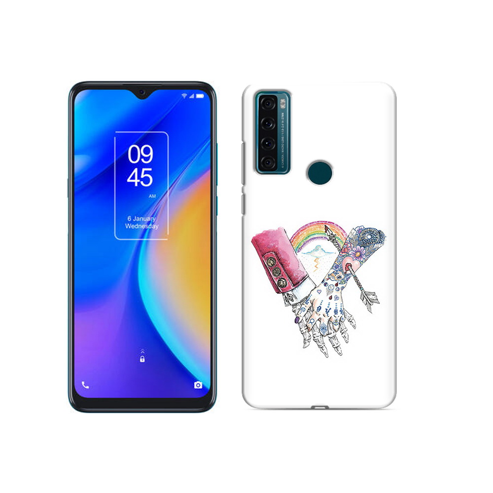 

Чехол MyPads Tocco для TCL 20 SE абстракция руки в татуировках, Прозрачный, Tocco