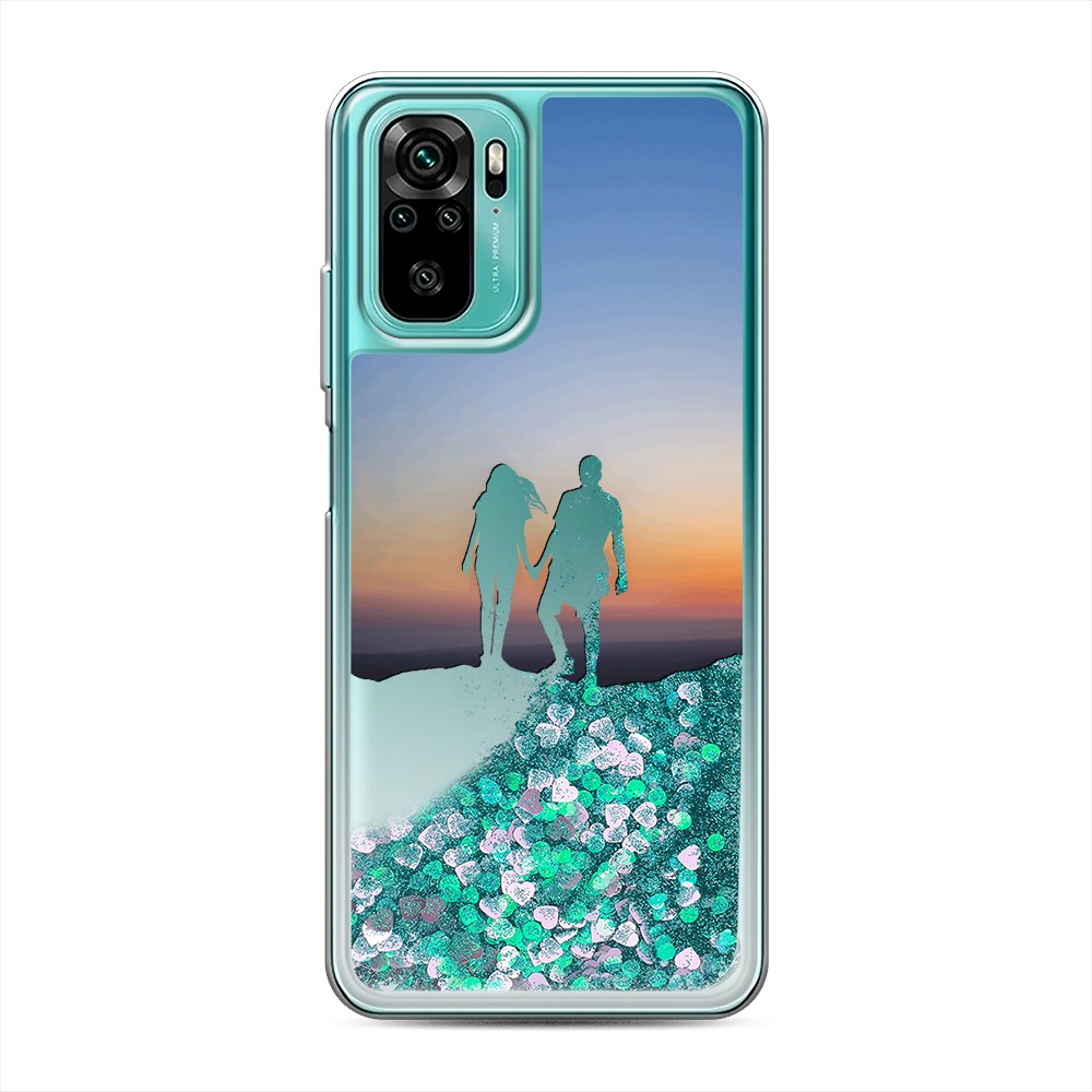 

Жидкий чехол с блестками "Пара на краю света" на Xiaomi Redmi Note 10S