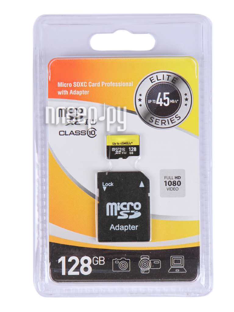 

Карта памяти 128Gb - Exployd Micro Secure Digital XC Class 10 UHS-1 Elite EX128GCSDXC10UHS