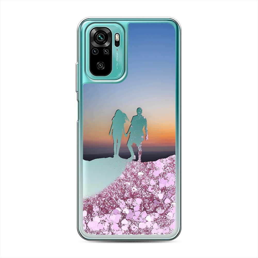

Жидкий чехол с блестками "Пара на краю света" на Xiaomi Redmi Note 10