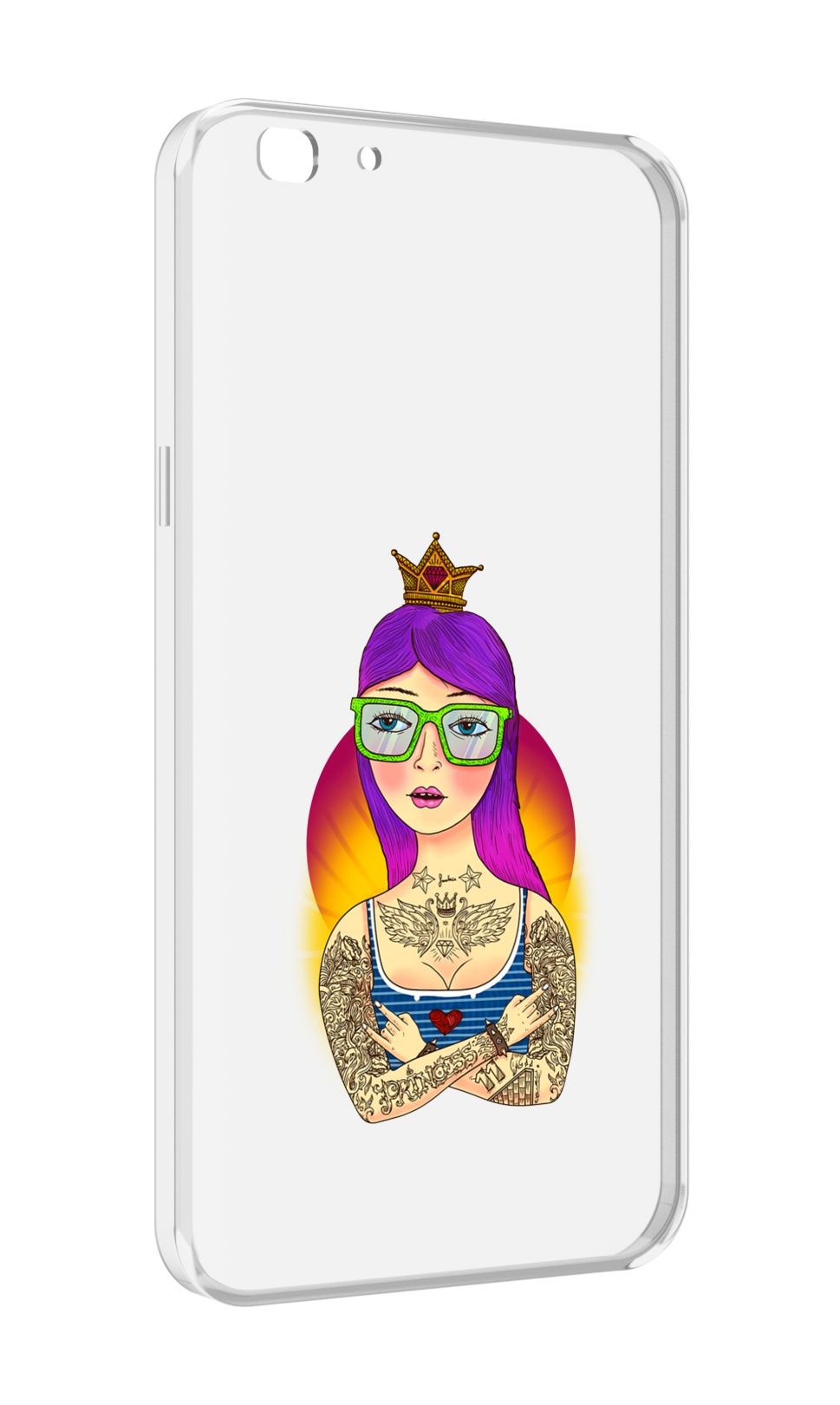 

Чехол MyPads девушка в татуировках с короной для Oppo A77/F3 (2017 год), Прозрачный, Tocco