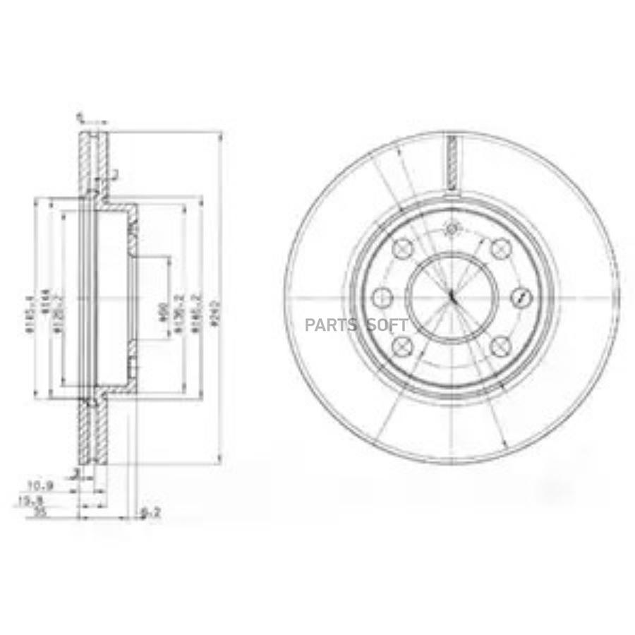 

Тормозной диск DELPHI bg3568