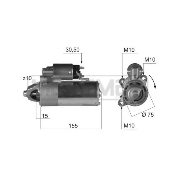 

Стартер Ford Tourneo Connect/Transit Connect 02>13 ERA 220413