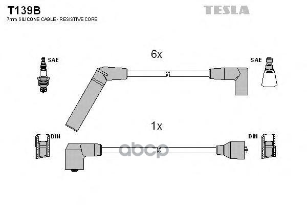 фото T139b-tsl к-кт проводов chrysler voyager 3.3/3.8i 90-01 tesla