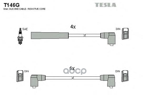 

T146G-TSL к-кт проводов Ford Sierra/Scorpio 1.6/2.0i 85-94