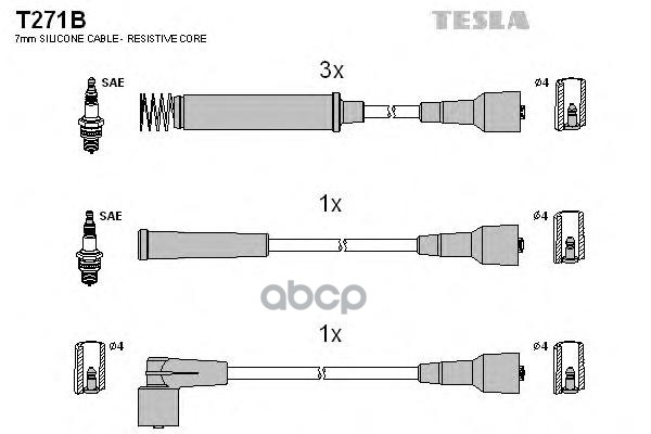 фото T271b-tsl к-кт проводов opel corsa/vectra 1.2-1.6i 89-01 tesla