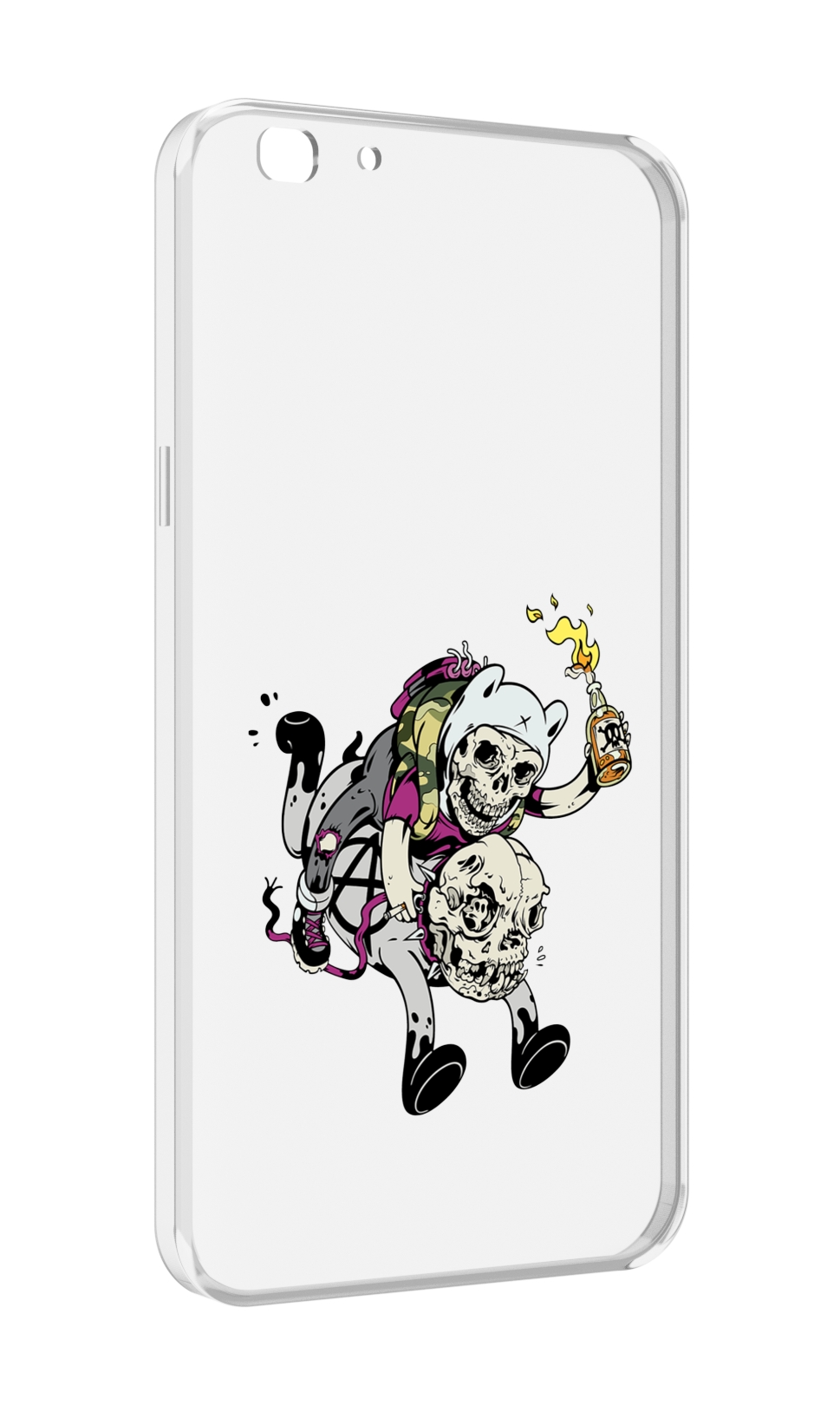 

Чехол MyPads время приключений скелеты для Oppo A77/F3 (2017 год), Прозрачный, Tocco