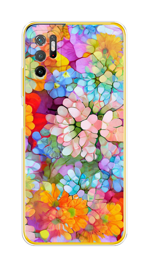 

Чехол на Xiaomi Poco M3 Pro "Цветы витраж", Оранжевый;розовый;голубой, 311050-3