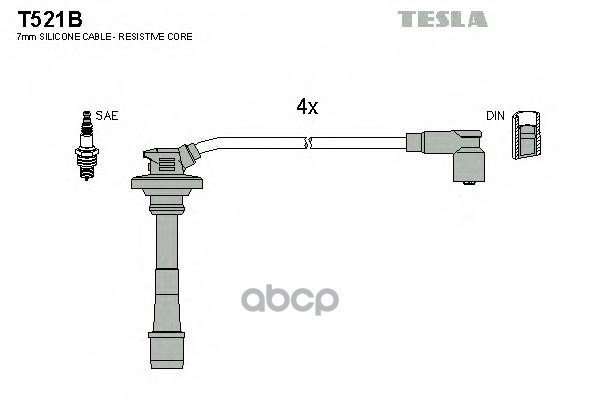 фото T521b-tsl к-кт проводов toyota carina ii/corolla 1.6 87-92 tesla