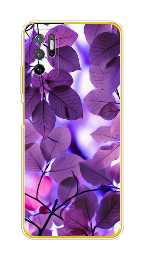 

Чехол на Xiaomi Poco M3 Pro "Сиреневые листики", Фиолетовый;голубой, 311050-2