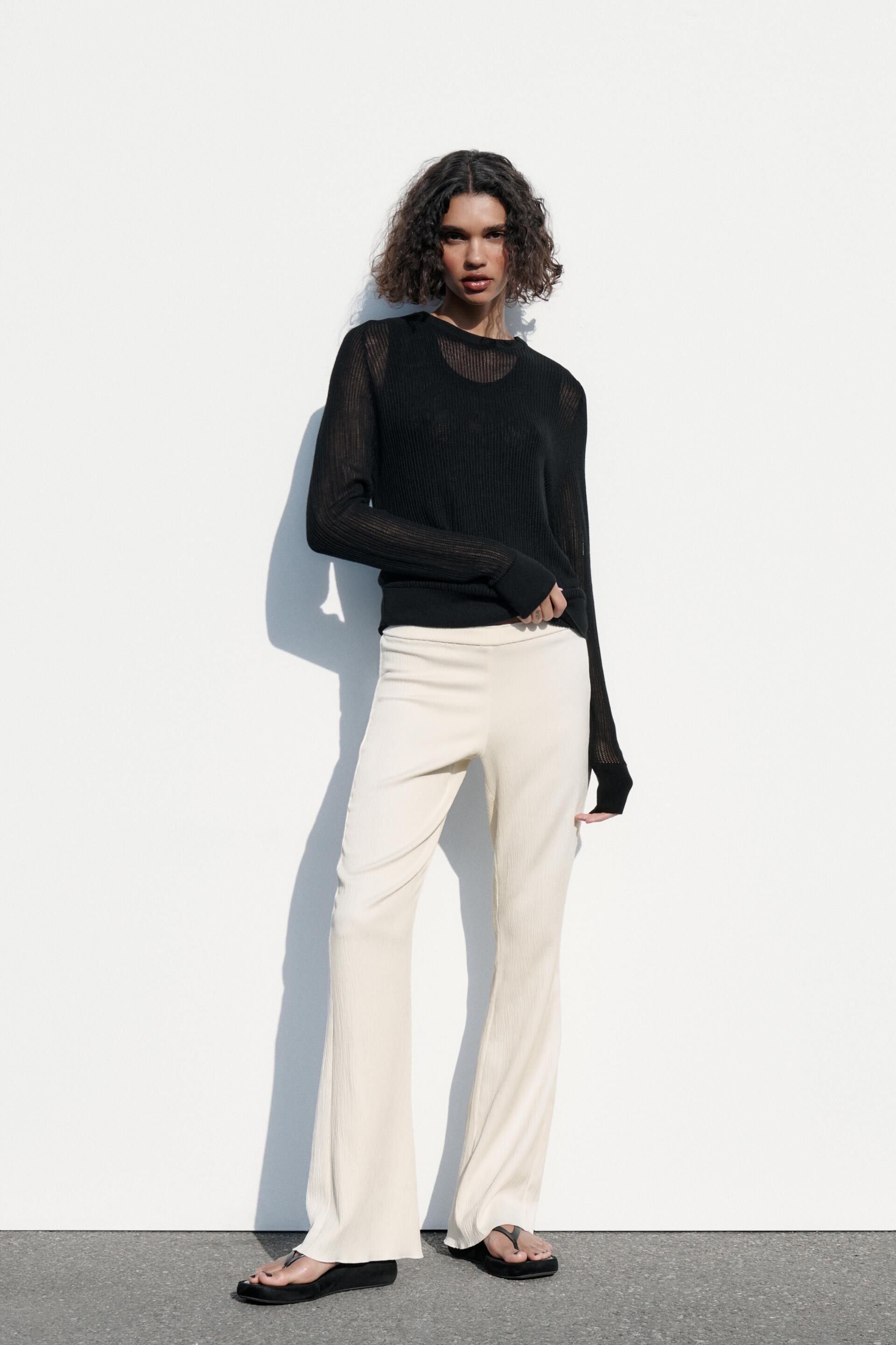 Брюки женские ZARA 04661408 белые XL (доставка из-за рубежа)