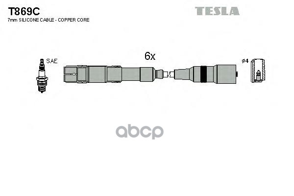 T869C-TSL к-кт проводов Audi 80/100/A4/A6 2.6/2.8i 90-00