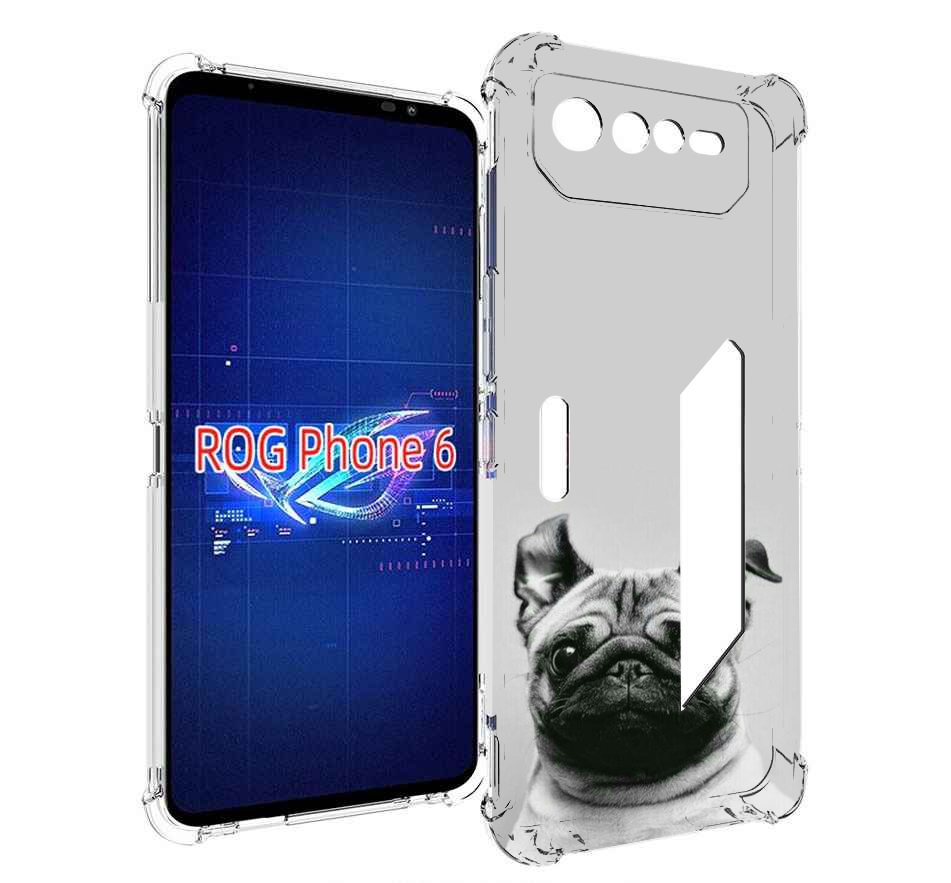 

Чехол MyPads мопс для Asus ROG Phone 6, Прозрачный, Tocco
