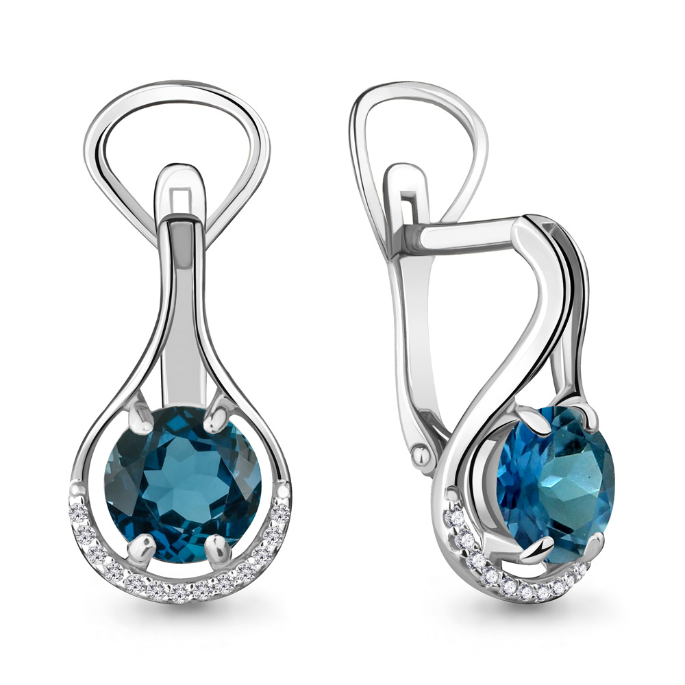 

Серьги из серебра с топазом Aquamarine 4431808А_925_р, 4431808А_925_р